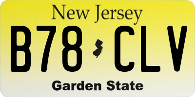 NJ license plate B78CLV