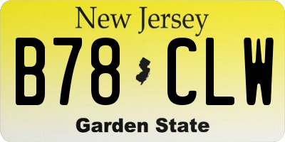 NJ license plate B78CLW