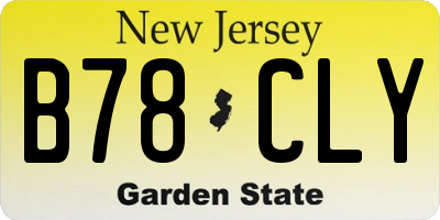 NJ license plate B78CLY