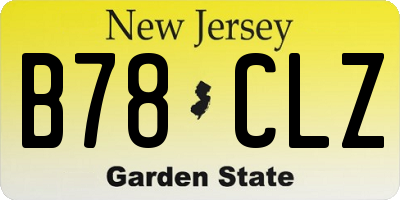 NJ license plate B78CLZ