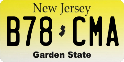 NJ license plate B78CMA