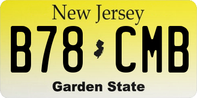 NJ license plate B78CMB