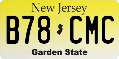 NJ license plate B78CMC