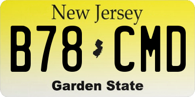 NJ license plate B78CMD