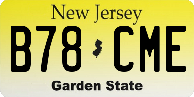 NJ license plate B78CME
