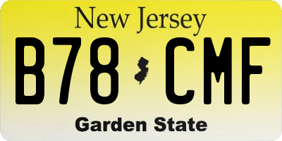 NJ license plate B78CMF