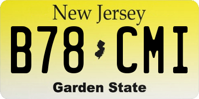 NJ license plate B78CMI