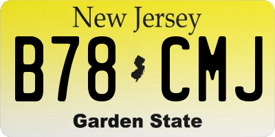NJ license plate B78CMJ