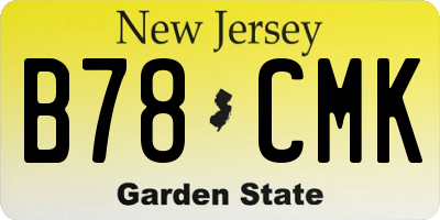 NJ license plate B78CMK