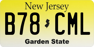 NJ license plate B78CML