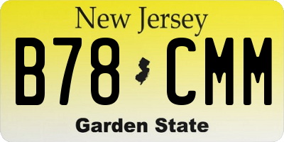 NJ license plate B78CMM