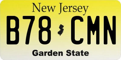 NJ license plate B78CMN