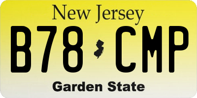 NJ license plate B78CMP