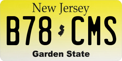 NJ license plate B78CMS