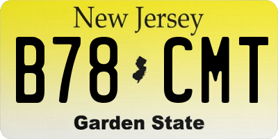 NJ license plate B78CMT