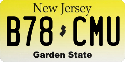 NJ license plate B78CMU
