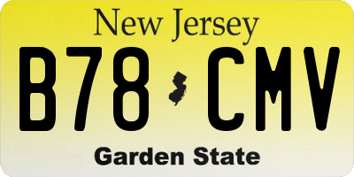 NJ license plate B78CMV