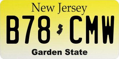 NJ license plate B78CMW
