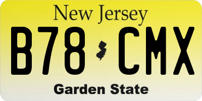 NJ license plate B78CMX