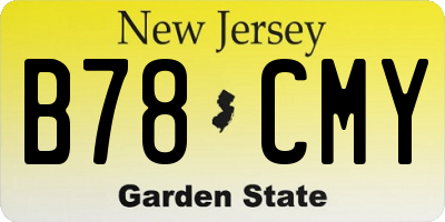 NJ license plate B78CMY