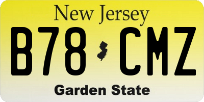 NJ license plate B78CMZ