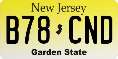 NJ license plate B78CND