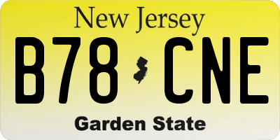 NJ license plate B78CNE