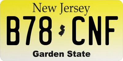 NJ license plate B78CNF