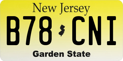 NJ license plate B78CNI