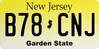 NJ license plate B78CNJ