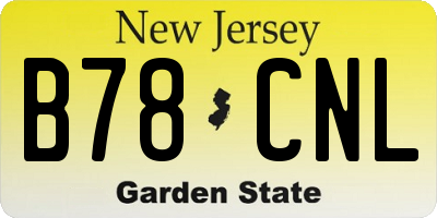 NJ license plate B78CNL