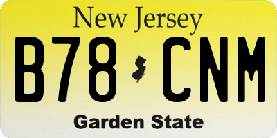 NJ license plate B78CNM