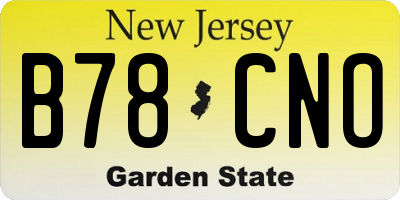 NJ license plate B78CNO