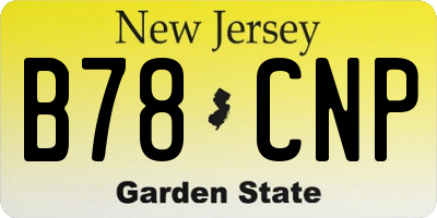 NJ license plate B78CNP