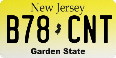 NJ license plate B78CNT