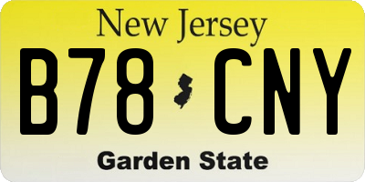 NJ license plate B78CNY