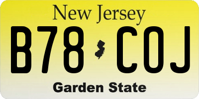 NJ license plate B78COJ