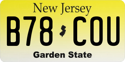 NJ license plate B78COU