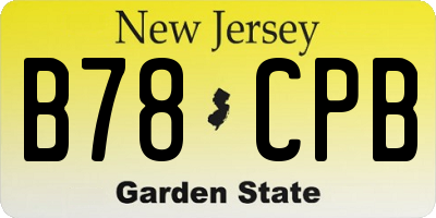 NJ license plate B78CPB
