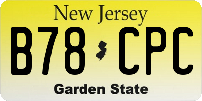 NJ license plate B78CPC