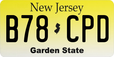NJ license plate B78CPD