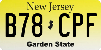 NJ license plate B78CPF