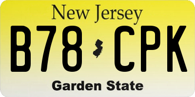 NJ license plate B78CPK