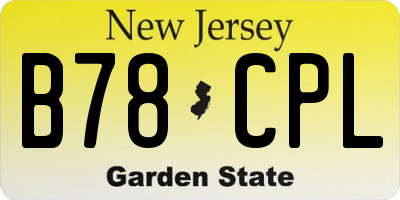 NJ license plate B78CPL