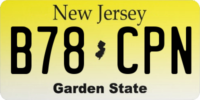NJ license plate B78CPN