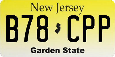 NJ license plate B78CPP