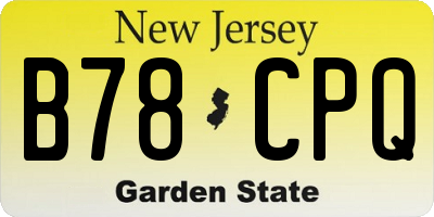 NJ license plate B78CPQ