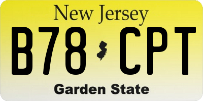 NJ license plate B78CPT