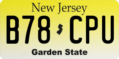 NJ license plate B78CPU