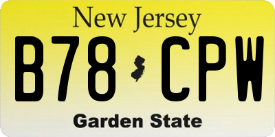 NJ license plate B78CPW